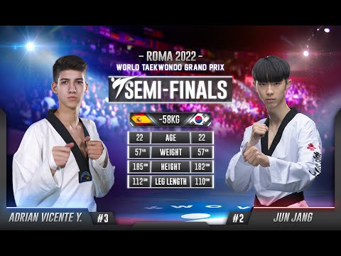 229 M-58kg SF VICENTE YUNTA Adrian ESP 🔵 vs 🔴 JANG Jun KOR I Rome 2022 World Taekwondo GP