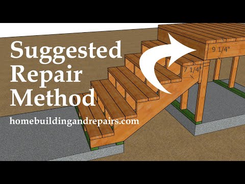 How To Repair Stairway That Has A Tall Riser or Upper Step - Building Code Problems