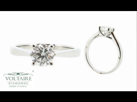 Bespoke Four Claw Engagement Ring with Tapered Shoulders - ER 1345