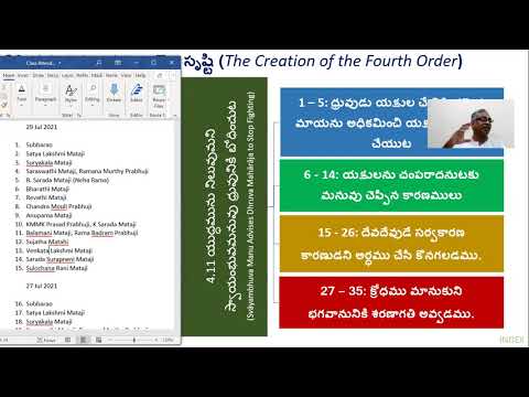Session 63: Parayanamu - Srimad Bhagavatam (Telugu) - 05 Aug 2021; Canto 4 (Chapter 11: 20 to 35)