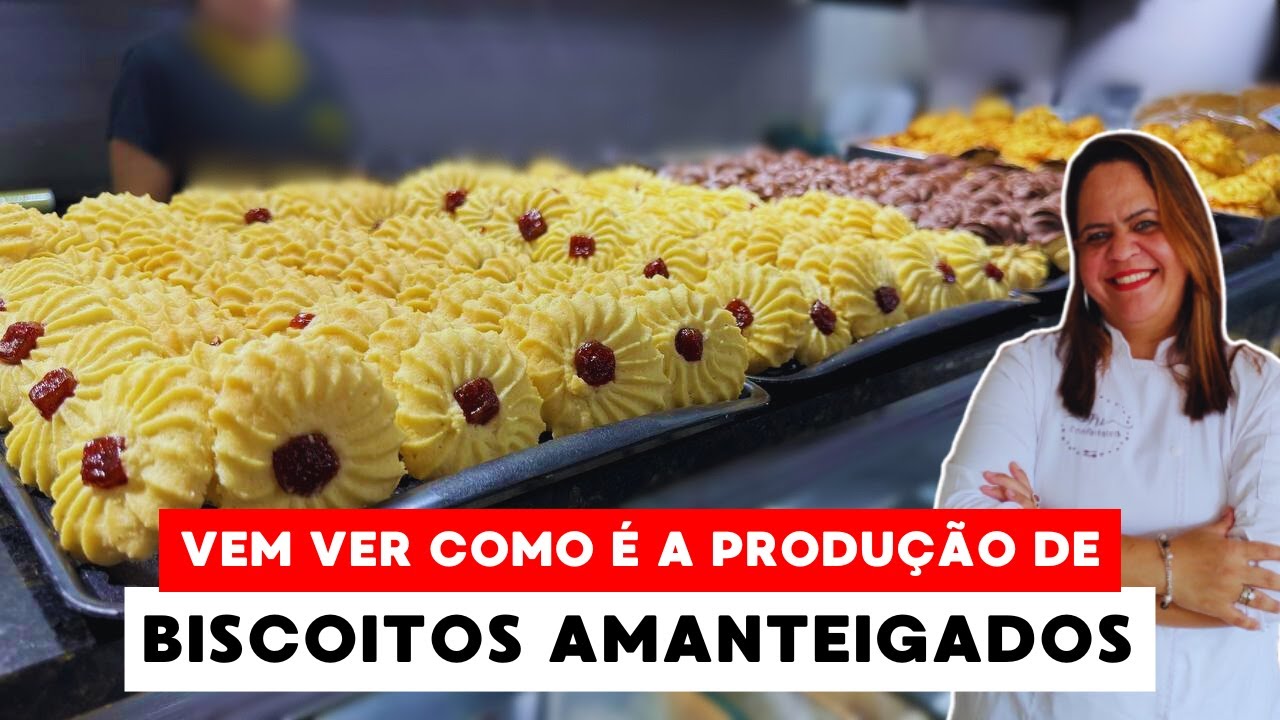 VEM VER COMO É A PRODUÇÃO DE BISCOITOS AMANTEIGADOS AQUI NA PADARIA
