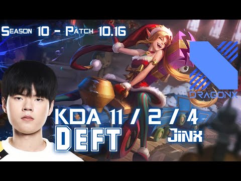 DRX Deft JINX vs CAITLYN ADC - Patch 10.16 KR Ranked