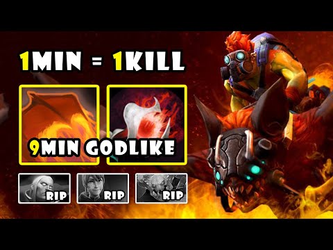 How to Play Aggressive Batrider Mid with 1Min = 1Kill & 8Min Boots of Travel | Dota 2 Gameplay 7.40