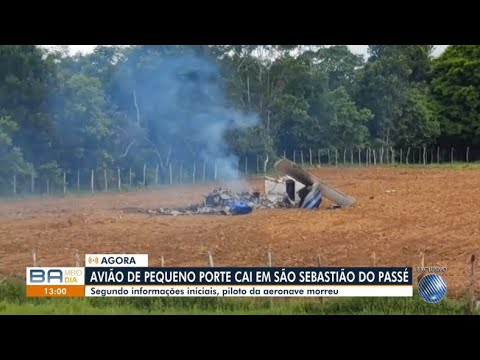 [Full HD] Avião cai em São Sebastião do Passé - "Bahia Meio Dia" da TV Bahia (14/03/2024)