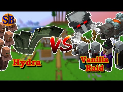 Can 3 Hydra (Ice and Fire) Defend against a REAL Vanilla Raid | Minecraft Mob Battle