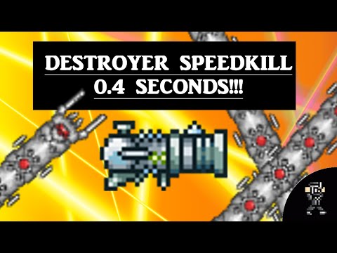 Terraria 1.2.4 DESTROYER SPEEDKILL 0.4 SECONDS (200K DPS)