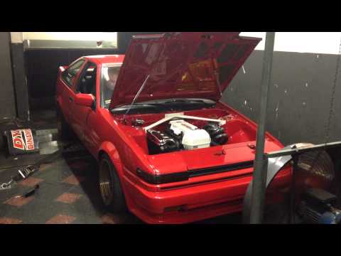 TOYOTA 3SGE BEAMS POWERED AE86 TRUENO 239 HP Dyno Run !!!! URUGUAY
