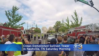 'It's A Party': Dozens Gather To Watch Crews Demolish Sullivan Tower