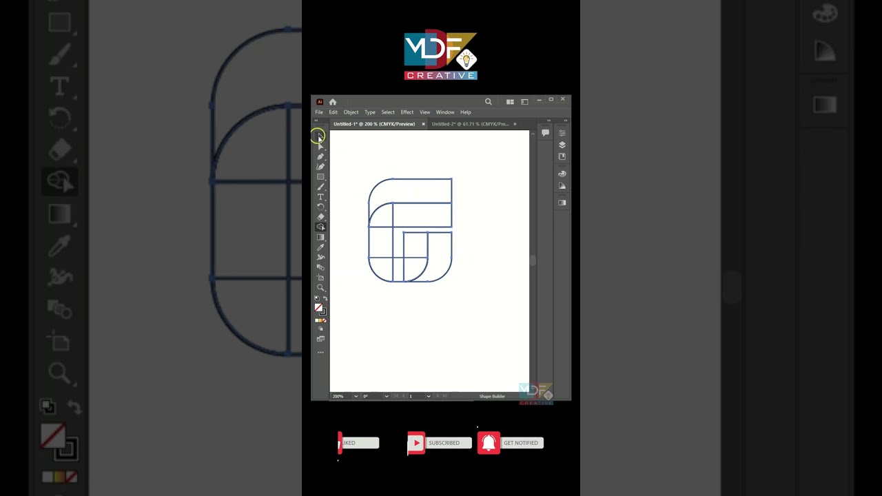 Gradient Letter G Logo Design in Illustrator | Adobe Illustrator Cc #shorts   #youtubeshorts #short