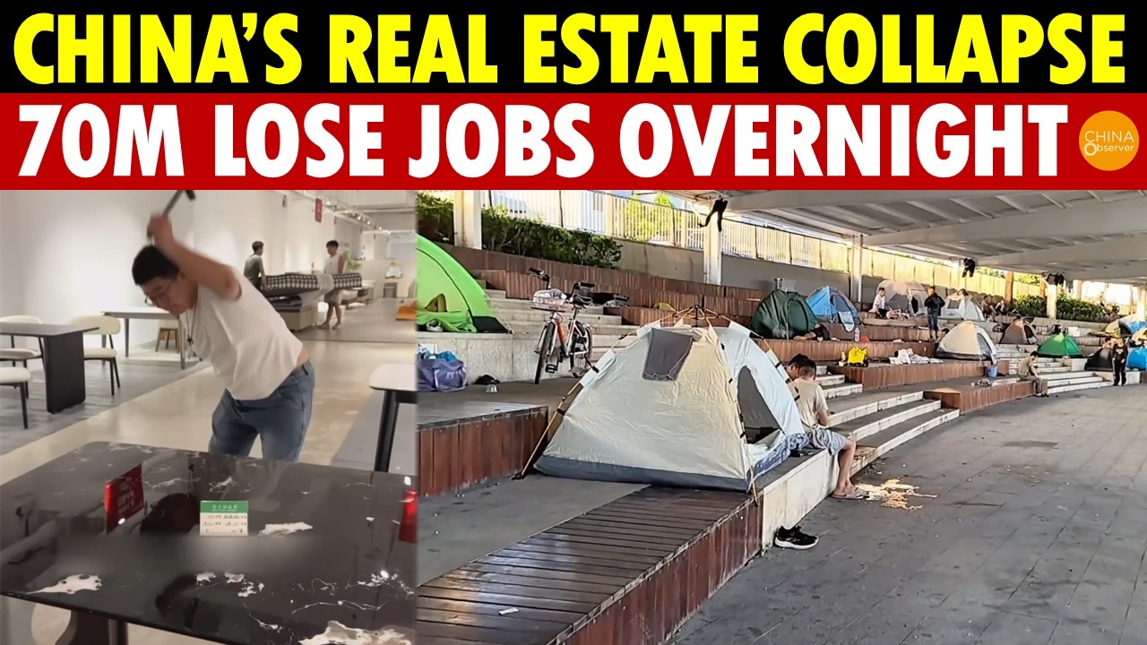 China’s Real Estate Collapse: Steel, Cement, Furniture, Banks Fall One By One, 70 Million Lose Jobs