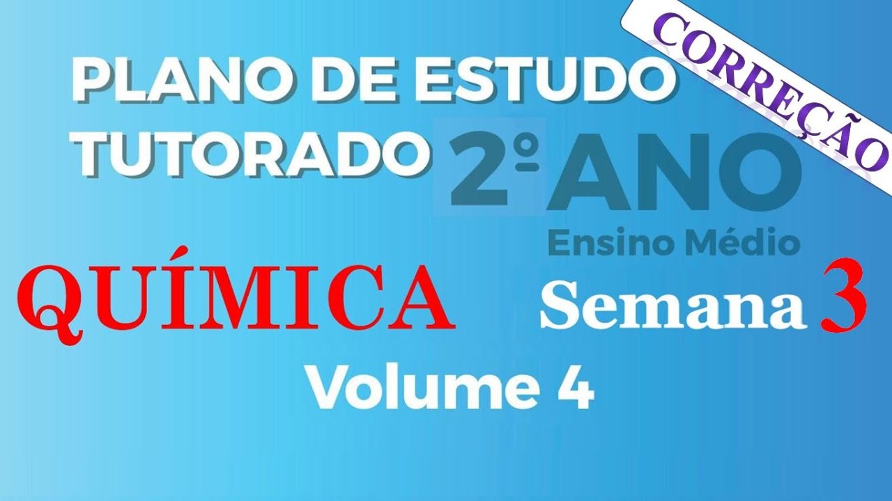 PET VOLUME 4 | QUÍMICA | 2º ANO | SEMANA 3 | QUESTÕES 1, 2, 3, 4 E 5 | VELOCIDADE DE REAÇÃO