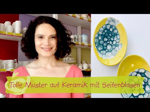 Wie du mit Seifenblasen tolle Muster auf Keramik bringst. pottery art cafe Köln