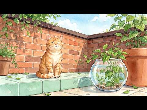 Summer Garden Tabby Cat 🐱 Cozy Lofi Beats for Study, Work & Deep Focus 🪴 Soft Sunshine Vibes