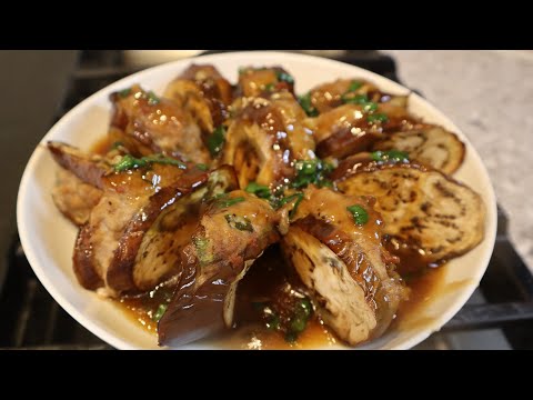 Chinese Stuffed Eggplant in Air Fryer Recipe (No air fryer? Just steam it!) | FullHappyBelly
