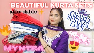 *रक्षा बन्धन** Myntra kurta set try on haul🎀| GRAND FESTIVAL sale 40-80% off| Priyanka Prajapati
