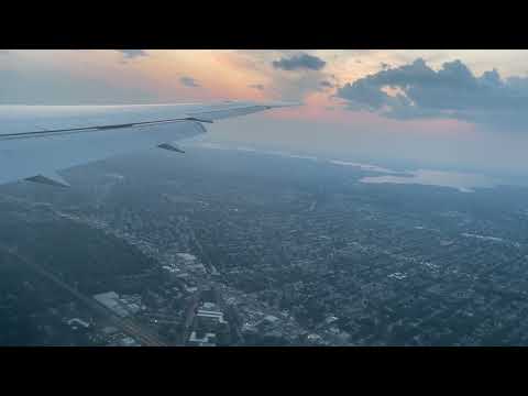 Delta Airlines Boeing 767-400 Landing at JFK 22L Wing View