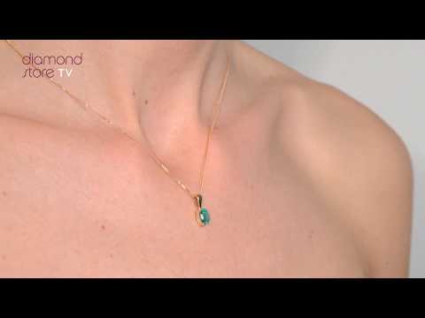 FER24-G - Emerald 7 x 5mm 18K Yellow Gold Pendant