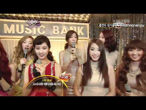 [ HD] 120511 | TaeTiSeo(SNSD) & SISTAR - Back Stage Talk @ Music Bank