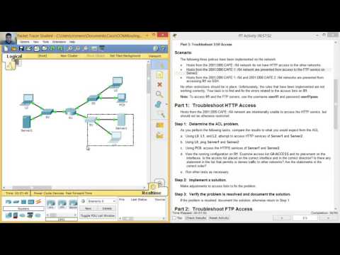 4.4.2.10 - 4.5.1.5 Packet Tracer - Troubleshooting IPv6 ACLs