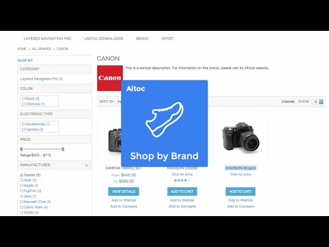 Magento shop by brand extension