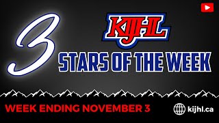 KIJHL 3 Stars of the Week - Nov. 3/24