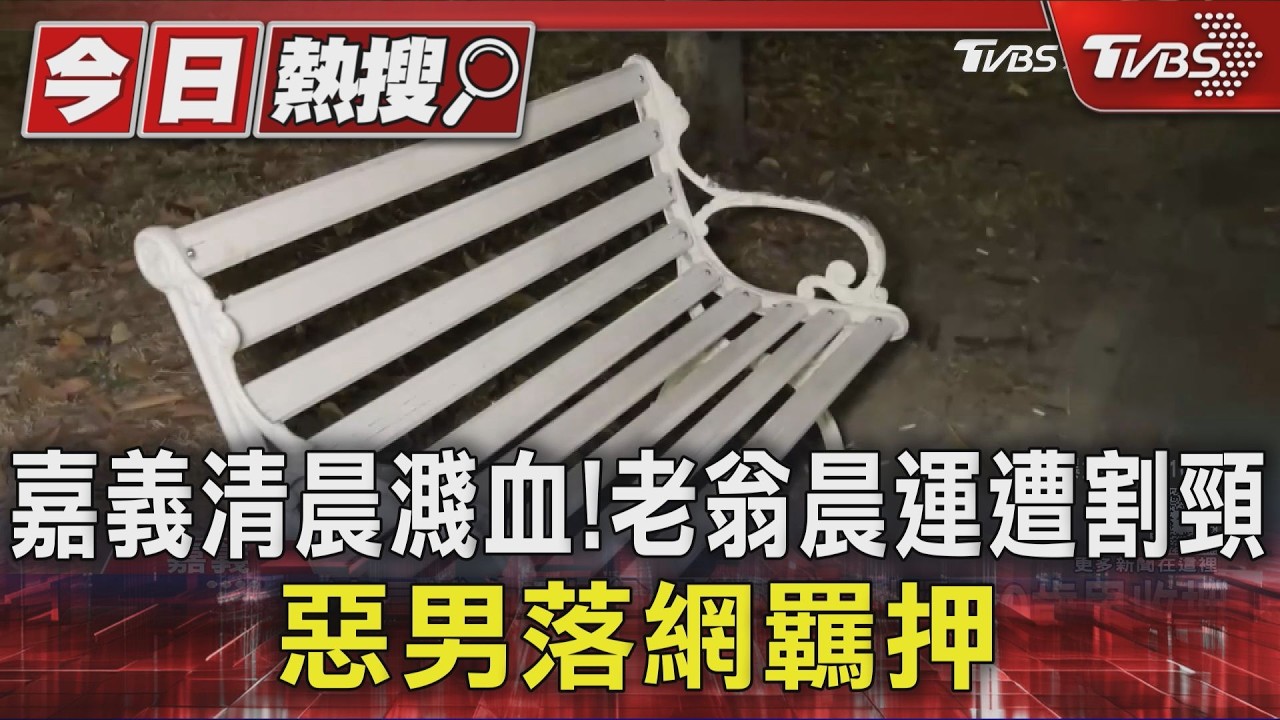 影音/嘉義公園驚見血跡! 30歲男踹倒老翁 持刀劃頸送辦羈押