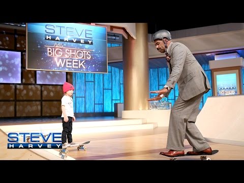 Little Big Shots: Who wants to see Steve skateboard? || STEVE HARVEY