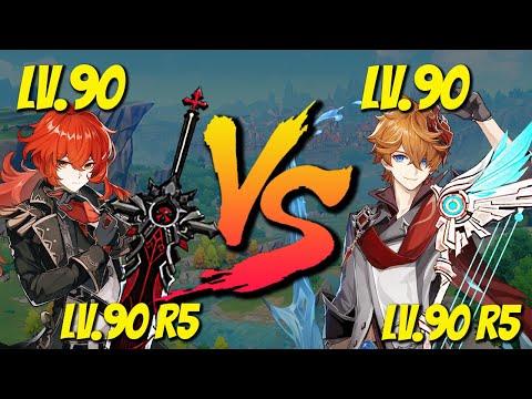 DILUC VS CHILDE BURST SHOWDOWN - GENSHIN IMPACT