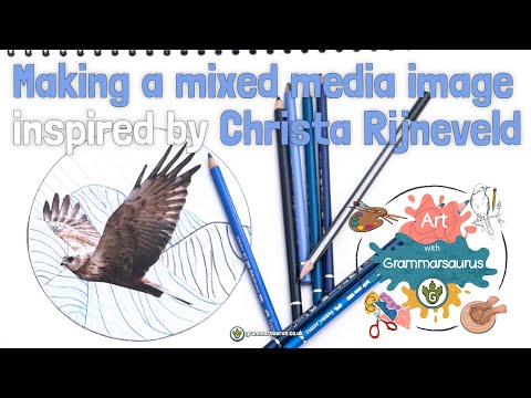 Art with Grammarsaurus - Monochromatic - Making a mixed media image inspired by Christa Rijneveld