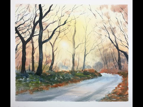 Thumbnail of 'Just Before Sunset, Galleywood'. (watercolour demonstration) Thumbnail of 'Just Before Sunset, Galleywood'. (watercolour demonstration)