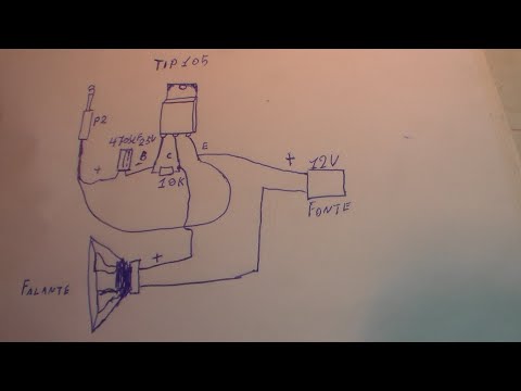 mostrando como fazer um amplificador caseiro com o tip105