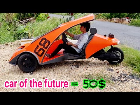 I made my own car of the future with materials from the bottle yard
