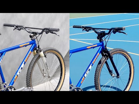 suspension fork to rigid fork on the 90s GT mtb