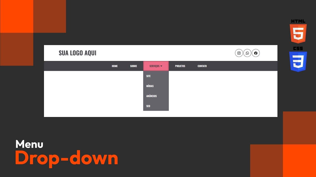 Como criar um menu com submenu com HTML e CSS - Parte 1/2