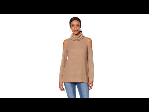 Wendy Williams Turtleneck ColdShoulder Sweater