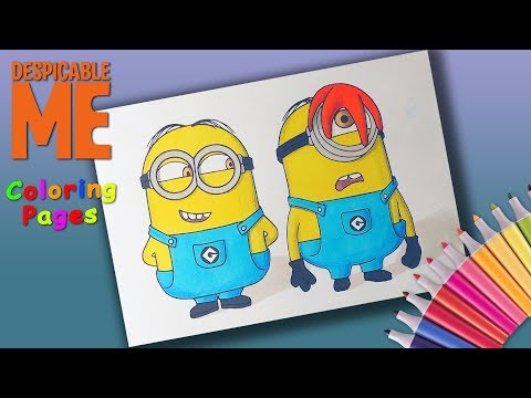 How to Coloring Minions from Despicable Me. Despicable Me Coloring Book. Coloring Pages for kids. Video