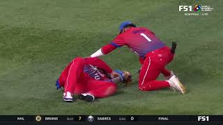 Yoan Moncada and Roel Santos collide on a fly ball!  WBC. 3/19/20 #short #shorts