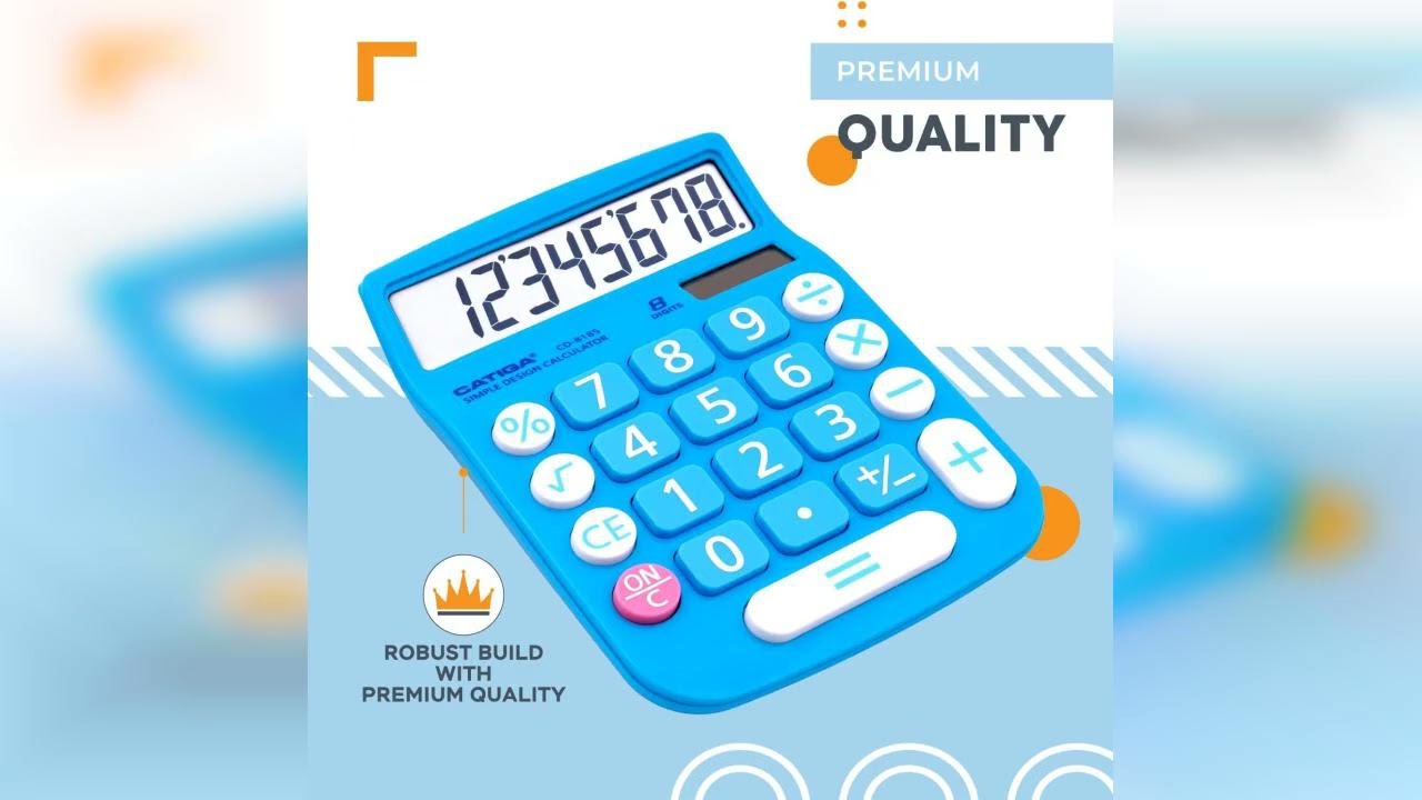 Review: CATIGA Desktop Calculator 8 Digit with Solar Power and LCD Display, Big Buttons, for H...