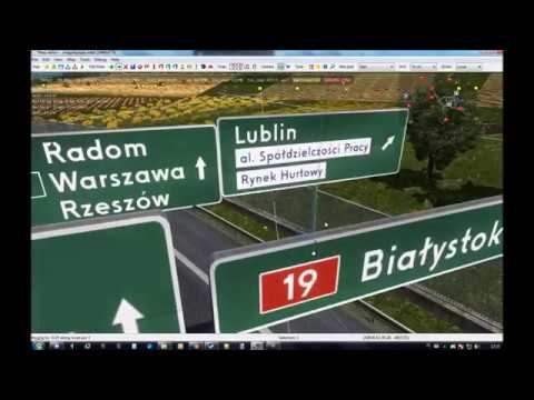 [ETS2 - Map Editor] Creating a navigation signage for Lublin Rudnik interchange | Timelapse