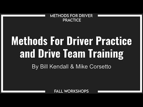 Fall Workshops 2020 - Methods For Driver Practice and Drive Team Training