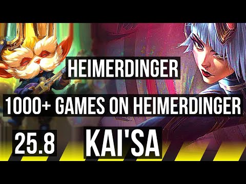 HEIMERDINGER & Ashe vs KAI'SA & Poppy (ADC) | 1000+ games, 7/3/14 | KR Diamond | 25.8