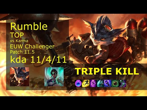 Rumble vs Karma Top - EUW Challenger 11/4/11 Patch 11.5 Gameplay
