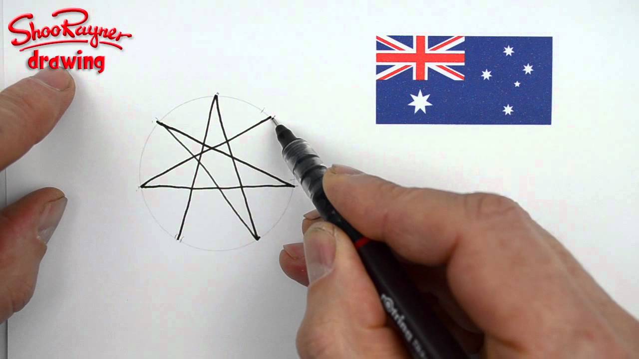 How to draw a seven-sided star for Australia Day