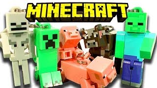 Minecraft Hangers 10 Blind Bags Creeper Zombie Skeleton & Breeding Pigs Toy Review