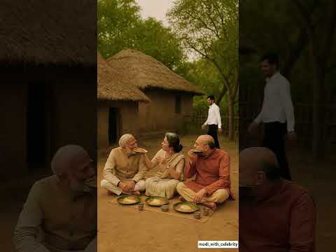 Modi, Indira & Amit Shah Eat Together in Village | AI-Generated Viral Moment" #shorts #short