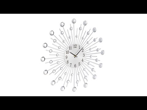 Wandklok diamanten Ø 50 cm zwart - zilver - ijzer - 50 x 50 x 5 cm