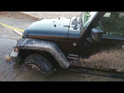 Jeep got stuck in quicksand.