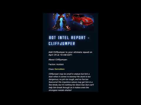Transformers Forged to Fight - Cliffjumper bot intel Report