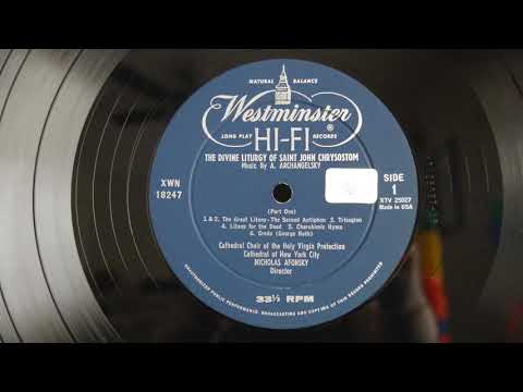 A Arkhangelsky ‎– The Divine Liturgy of St John Chrysostom (1956) Westminster ‎– XWN 18247