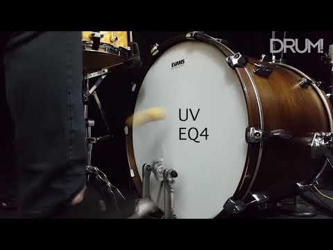 Evans UV1, UV EMAD & UV EQ4 Bass Drum Head Review/Demo